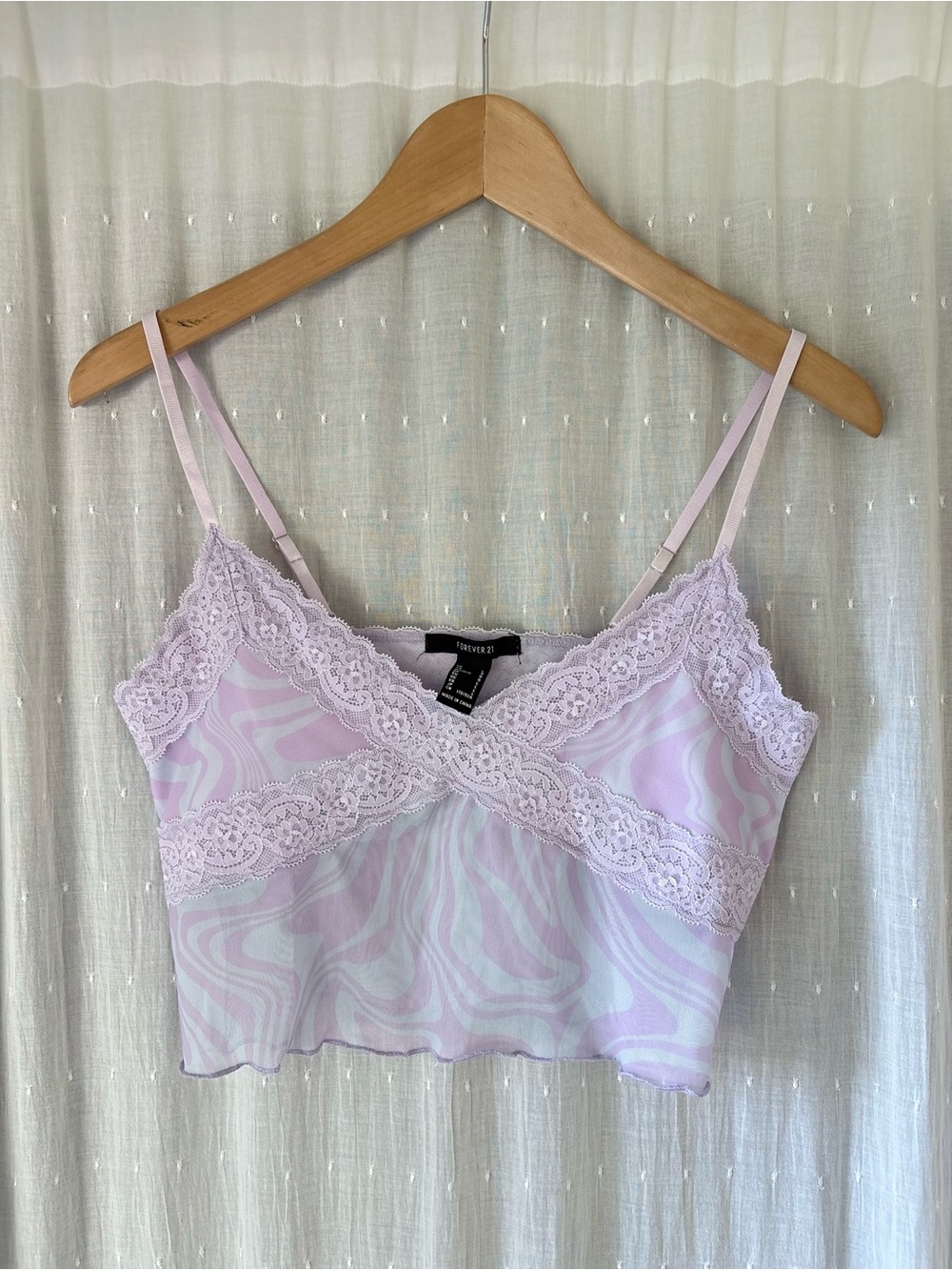 Forever 21 Pastel Lavender Lace-Trim Cami